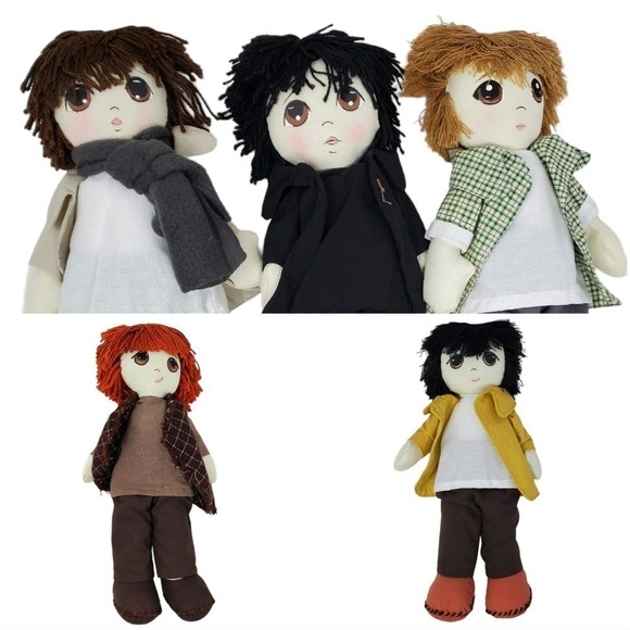 BTS Idol Group Band Iconic Plush Handmade Toy Doll 14" Tall Bundle of 5 Handmade - Picture 1 of 11
